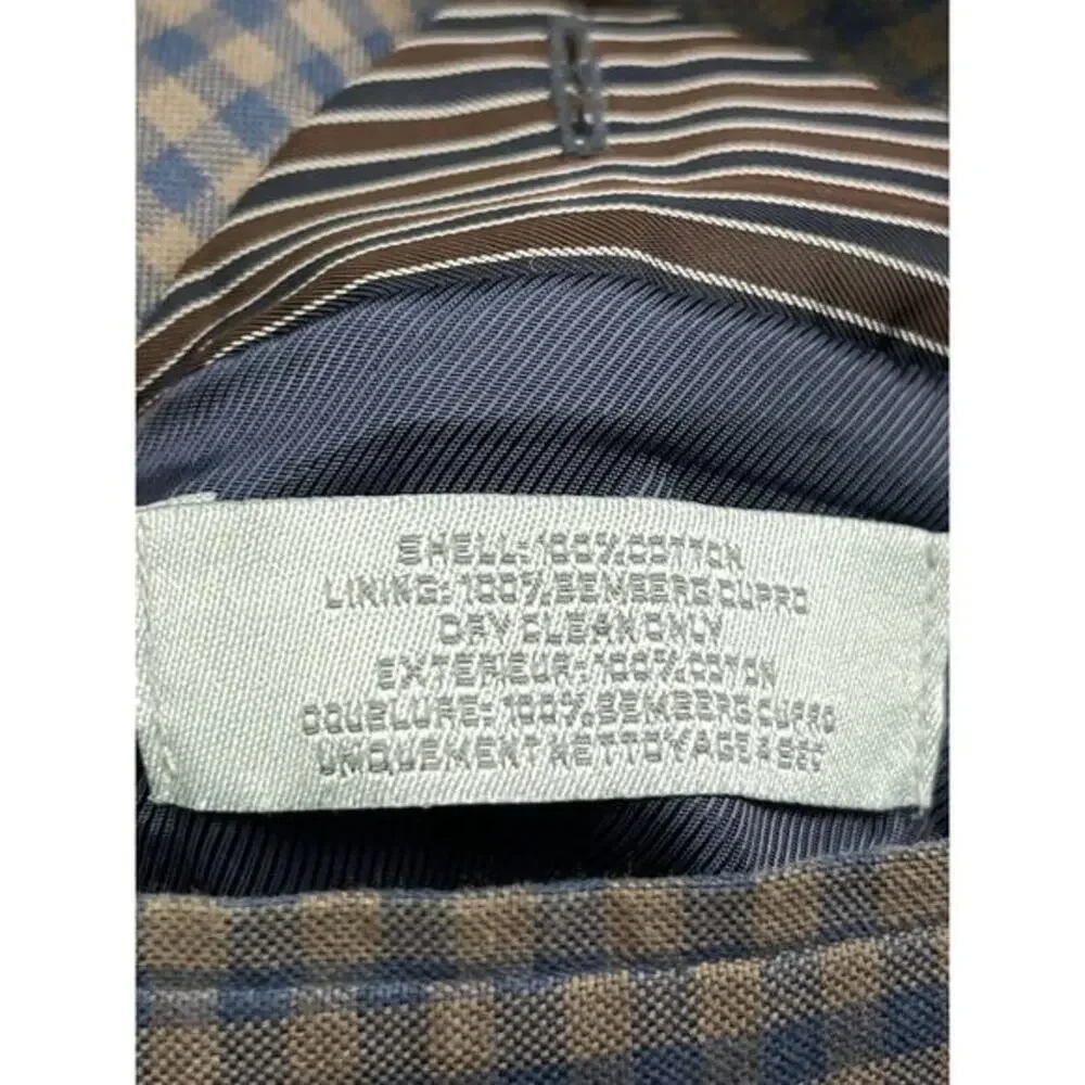 Thomas Dean Blazer Sport Coat‎ Mens Large Plaid two button blue tan 44R Casual